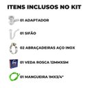 Ver imagem 2 de Adaptador para Máquina de Lavar Louça + Mangueira + Sifão Sanfonado Universal + Abraçadeira 1" + Fit