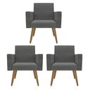 Ver imagem 1 de Kit 3 Poltronas: Elegância e Glamur Absolutos no Salão Cinza-escuro