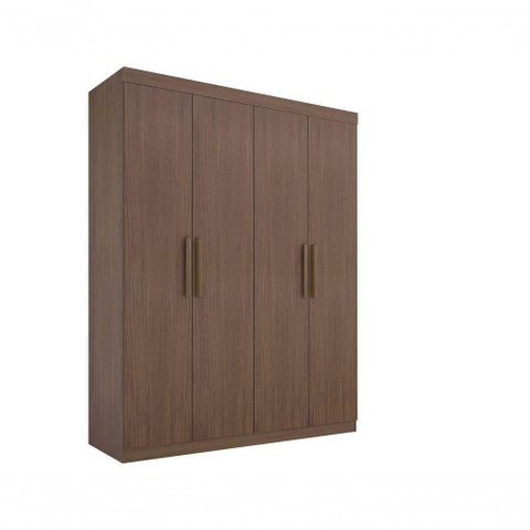 Guarda Roupa 4 Portas 3 Gavetas com Pés Colibri Plus - D' Doro Castanho
