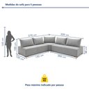Ver imagem 5 de Sofá de Canto Modulado com Puff e Base Madeira Maciça 320CMX270CM Lisboa