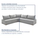 Ver mais imagens de Sofá de Canto Modulado com Puff e Base Madeira Maciça 320CMX270CM Lisboa