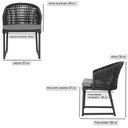 Ver imagem 2 de 2 Cadeira Noronha Aluminio Micro Pintura Preta, Tr. Telinha Corda Nautica Preta, Estofado - Grafite