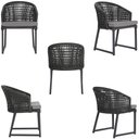 Ver imagem 5 de 2 Cadeira Noronha Aluminio Micro Pintura Preta, Tr. Telinha Corda Nautica Preta, Estofado - Grafite