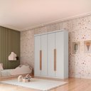 Ver imagem 2 de Guarda Roupa Infantil Sonho 100 Mdf 4 Portas e 2 Gavetas Moderna Mobília