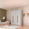 Guarda Roupa Infantil Sonho 100 Mdf 4 Portas e 2 Gavetas Moderna Mobília - 2