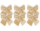 Ver imagem 1 de Kit 6 Laços Decorativos Veludo Dourado Palha Natal 12x13cm - Magizi