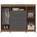 Ver imagem 5 de Guarda Roupa Casal Ripado 6 Portas Buriti com Espelho e Pés e Cômoda Havana Master com Rodizio Jatob