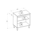 Ver imagem 2 de Gabinete de Cozinha Modulado C/ Tampo Selene C/ 2 Portas 80cm Jequitiba/off White Fosco - Linea