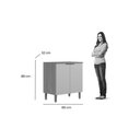 Ver imagem 3 de Gabinete de Cozinha Modulado C/ Tampo Selene C/ 2 Portas 80cm Jequitiba/off White Fosco - Linea