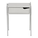 Ver imagem 5 de Mesa de Cabeceira em Metal e MDF com 1 Gaveta Design Moderno Leck Cinza