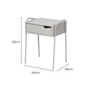 Ver imagem 3 de Mesa de Cabeceira em Metal e MDF com 1 Gaveta Design Moderno Leck Cinza
