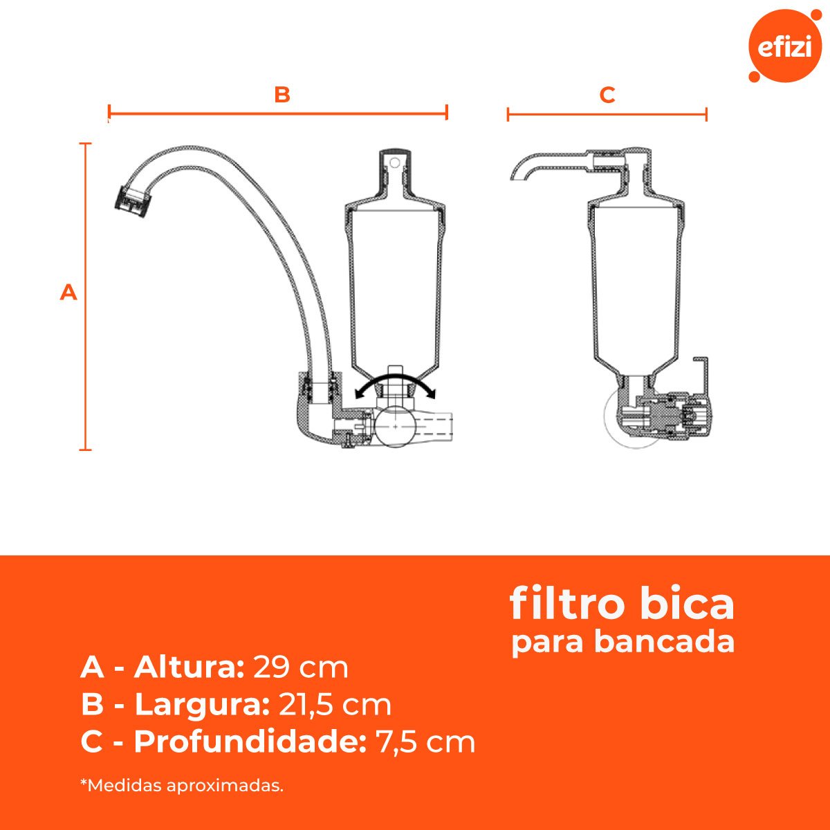 Filtro Bica Móvel Cromado Bancada Hidrofiltros - 3