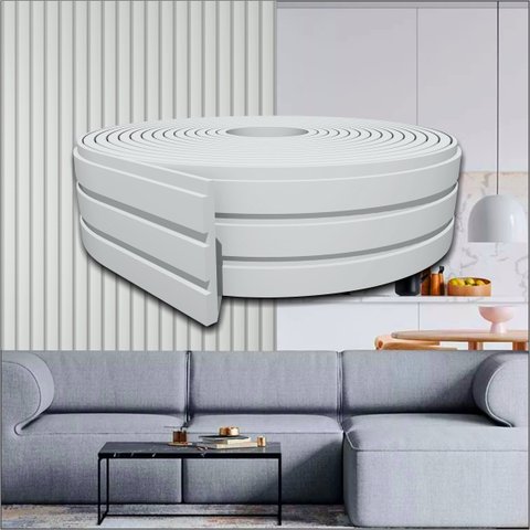 Painel Ripado Eva Autocolante Branco 10cm - Rolo 20 Metros