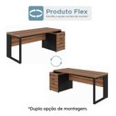 Ver imagem 3 de Mesa Diretor Start Pé Quadro com Gaveteiro 192 cm Nogal Sevilha/Preto Tx Gebb Work