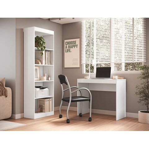 Estante para Livros 60x182,3x30 c/ 4 Prateleiras - Branca
