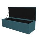Ver imagem 6 de Kit Cabeceira + Calçadeira Baú Espanha 195cm King Size para Cama Box Suede Azul Turquesa - Gat Magaz