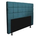 Ver imagem 4 de Kit Cabeceira + Calçadeira Baú Espanha 195cm King Size para Cama Box Suede Azul Turquesa - Gat Magaz