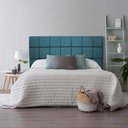 Ver imagem 2 de Kit Cabeceira + Calçadeira Baú Espanha 195cm King Size para Cama Box Suede Azul Turquesa - Gat Magaz