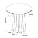 Ver imagem 2 de Conjunto Sala de Jantar 4 Lugares Redondo Tampo MDF e Vidro Fidelis Yescasa Cinza/Mel/Off White