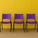 Ver imagem 1 de Kit 3 Cadeiras Iso Fixa Empilhável Escola Igreja Salão:roxo