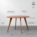 Ver imagem 3 de Conjunto Mesa Jantar Square Laminada Redonda Natural - 1,08m + 4 Cadeiras Ribs Sarja - Verde Oliva a