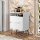 Ver imagem 2 de Mesa de Cabeceira 2 Gavetas Lotus Branco