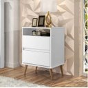 Ver imagem 2 de Mesa de cabeceira 2 gavetas Lotus Branco