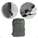 Ver imagem 3 de Mochila Executiva Básica Slim Notebook Moderna com Usb Cinza