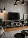 Ver imagem 3 de Rack para TV com Painel e Prateleira 180cm Retro MDF Grafite Dallas - On Móveis