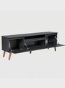 Ver imagem 6 de Rack para TV com Painel e Prateleira 180cm Retro MDF Grafite Dallas - On Móveis