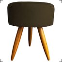 Ver imagem 1 de Puff Redondo Decorativo para Sala Quarto Penteadeira Pés Palito Suede Marrom