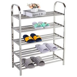 Sapateira Prateleira Inox 5 Andares Sapato Calçado Tenis Estante Rack Casa Corredor Recepçao Entrada - 5