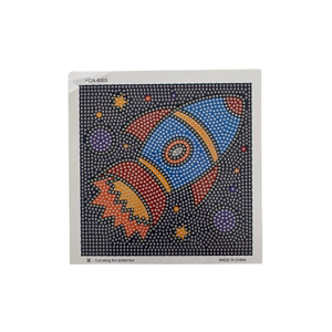 Kit Pintura Diamante Diy 5d Infantil com Moldura Porta Retrato Azul Escuro