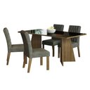 Ver imagem 2 de Conjunto Sala de Jantar Mesa Tampo de Vidro 4 Cadeiras Rustic/preto/silver Harper Madesa