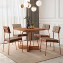Ver imagem 1 de Sala de Jantar Carraro Mesa Quadrada Átria 4 Cadeiras Neo