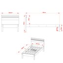 Ver imagem 5 de Cama de Solteiro Madeira CM8010 Amêndoa/Branco - Tecno Mobili