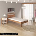 Ver imagem 2 de Cama de Solteiro Madeira CM8010 Amêndoa/Branco - Tecno Mobili