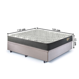 Cama Box Casal com Baú 138x188 com Colchão Adapto Ecoflex Molas Ensacadas Suede - 2