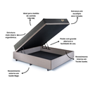 Ver imagem 5 de Cama Box Casal com Baú 138x188 com Colchão Adapto Ecoflex Molas Ensacadas Suede