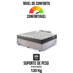Cama Box Casal com Baú 138x188 com Colchão Adapto Ecoflex Molas Ensacadas Suede - 7