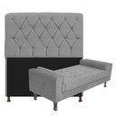 Ver imagem 1 de Kit Cabeceira Lady Recamier Félix 160cm Cinza