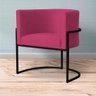 Poltrona Decorativa Sala Estar Recepção Escritório Luana Base Preta Veludo Pink - Montanaris Decor - 3