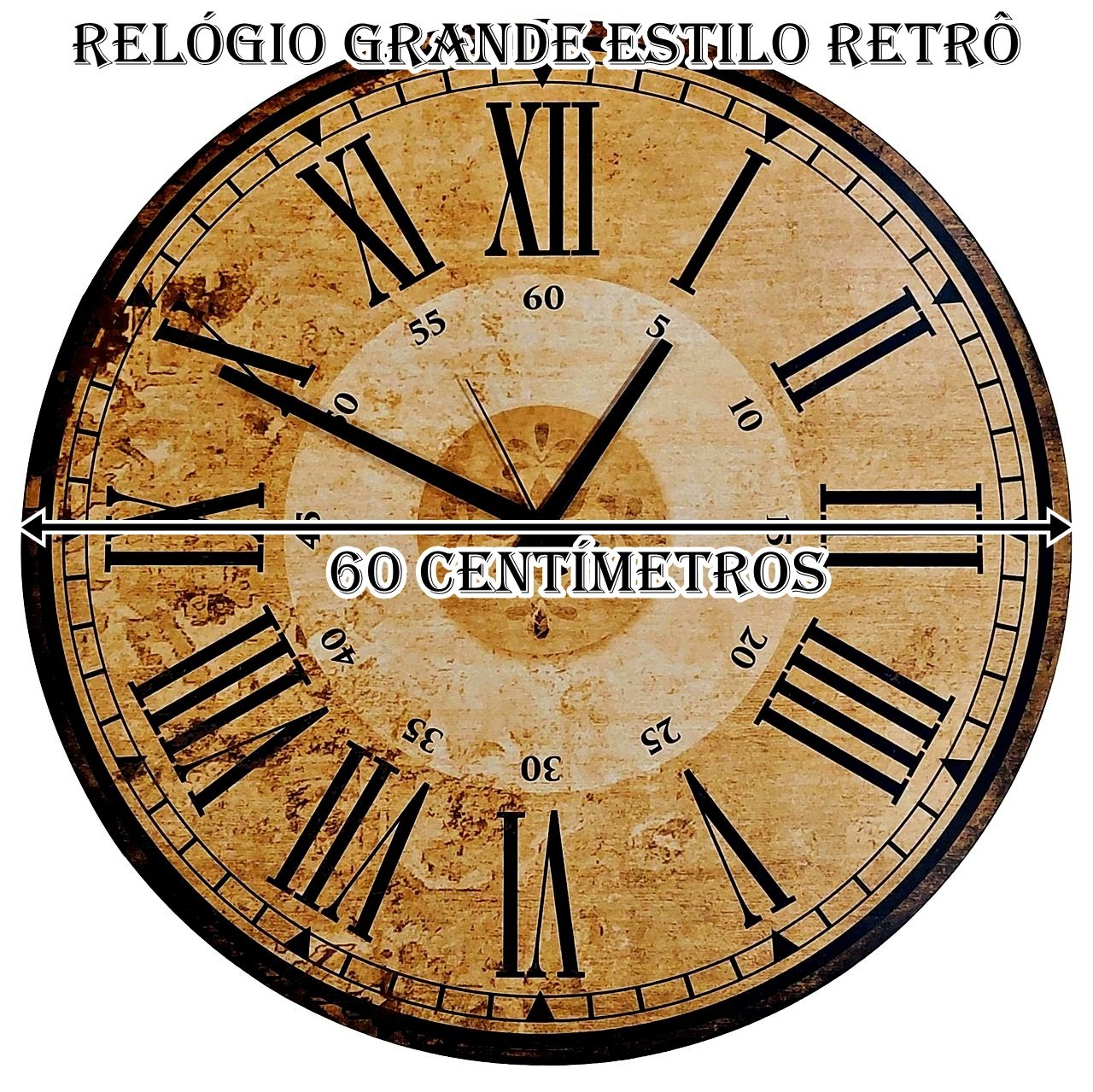 Relógio de Parede Retrô 60cm Relógio de Parede Antigo Grande - 2