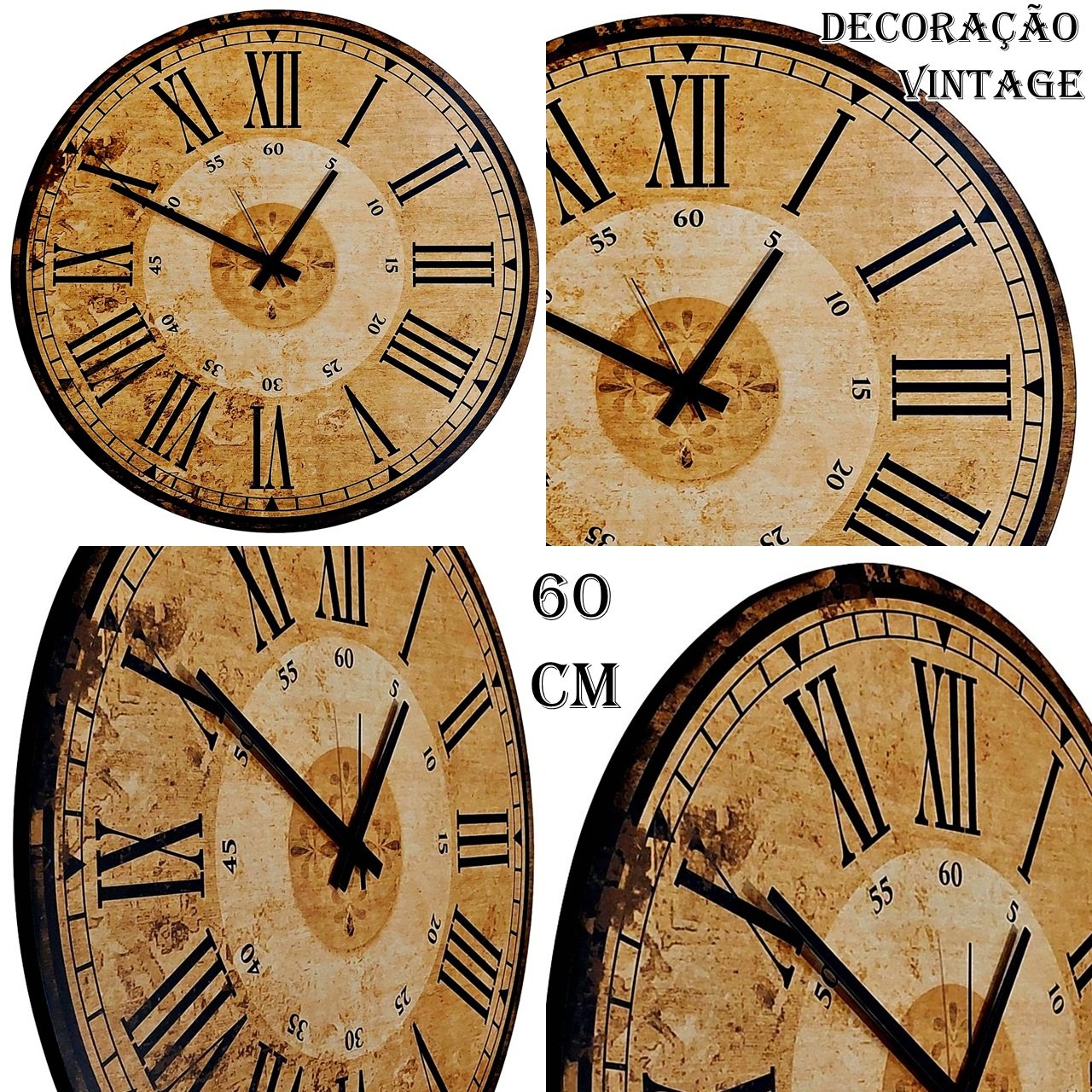 Relógio de Parede Retrô 60cm Relógio de Parede Antigo Grande - 7