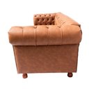 Ver imagem 3 de Dois Sofás Chesterfield Luiz XV 2,30 c. Ecológico Caramelo sala de estar/recepção/ barbeari