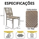 Ver imagem 6 de Kit 6 Cadeiras Corda Náutica Lari Empilhável em Alumínio Bege