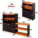 Ver mais imagens de Kit Sapateira Prateleira Organizadora Calçados Banquinho Hall Gaveta Basculante Preto/cinamomo -