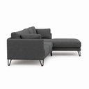 Ver imagem 6 de Sofá Sala de Estar Atena Chaise Direito Pés de Ferro 284cm 5 Lugares Linho Grafite M1 - Monari Desig
