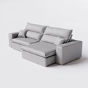 Ver imagem 4 de Sofá Atlanta Retrátil e Reclinável 2,50m em Chenille Cinza Claro - Home Mobily