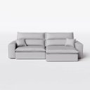 Ver imagem 1 de Sofá Atlanta Retrátil e Reclinável 2,50m em Chenille Cinza Claro - Home Mobily